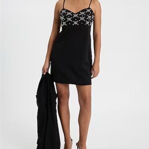 NWT Gorgeous Express Embellished Sweetheart Mini Shift Dress - Sz M